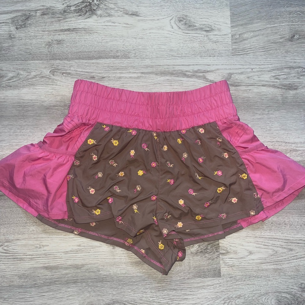 Pink and Brown Floral Skirt